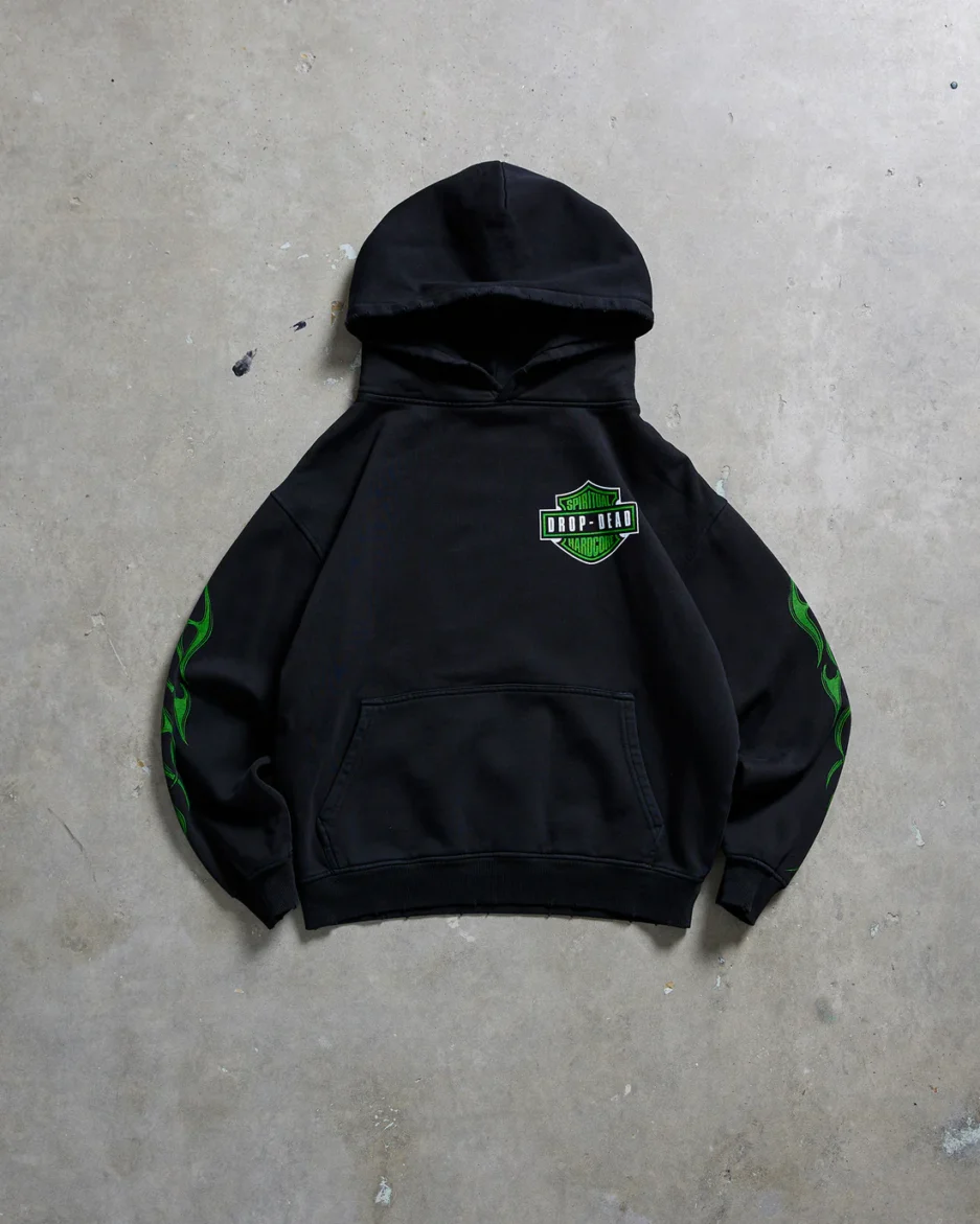 Burning Rubber Washed Black Hoodie