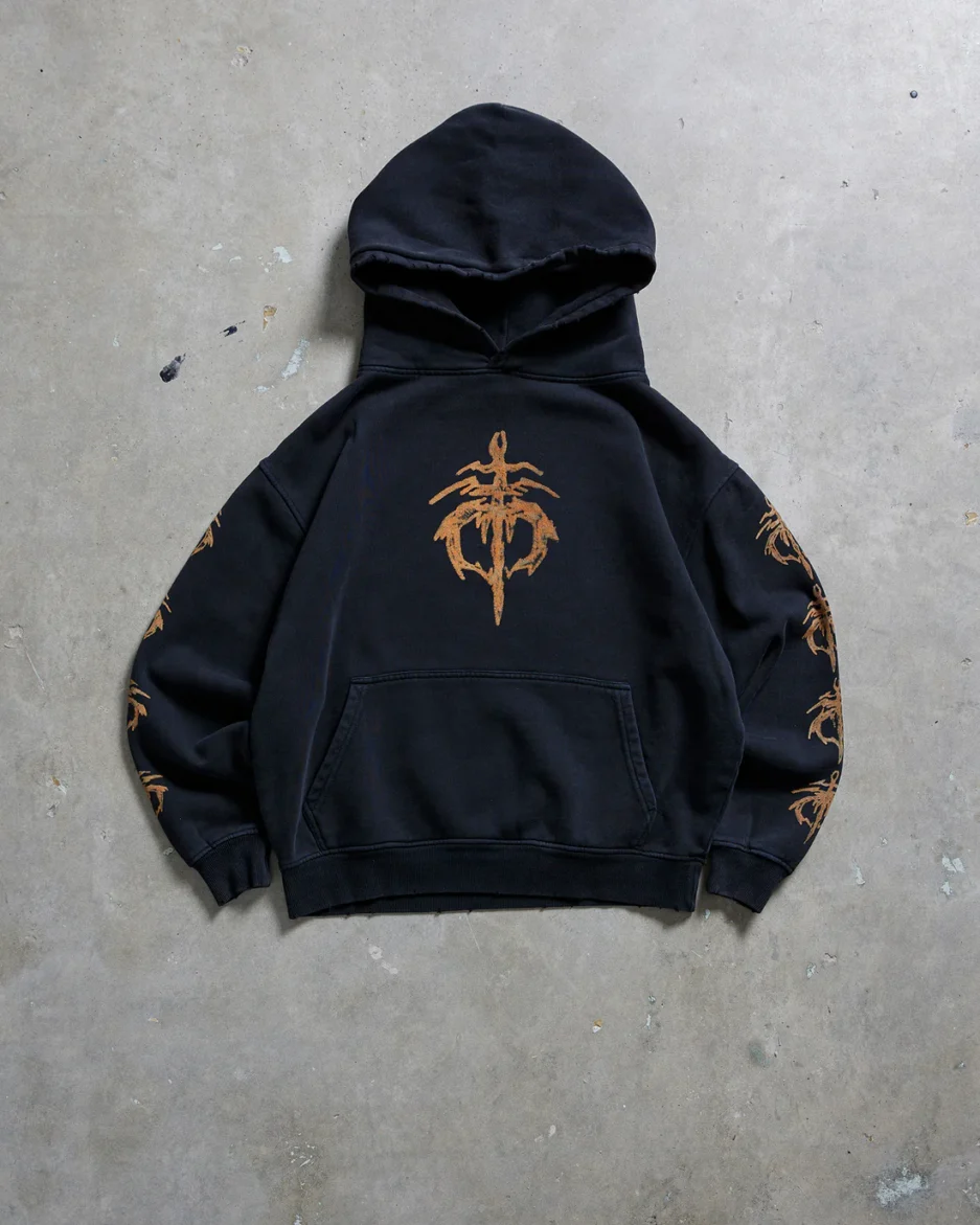 Hollowfication Washed Black Hoodie