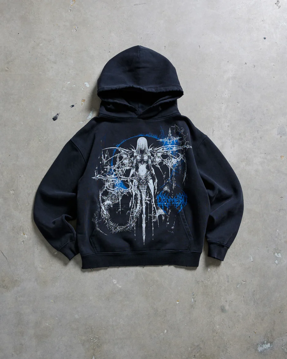 Myopia Washed Black Hoodie